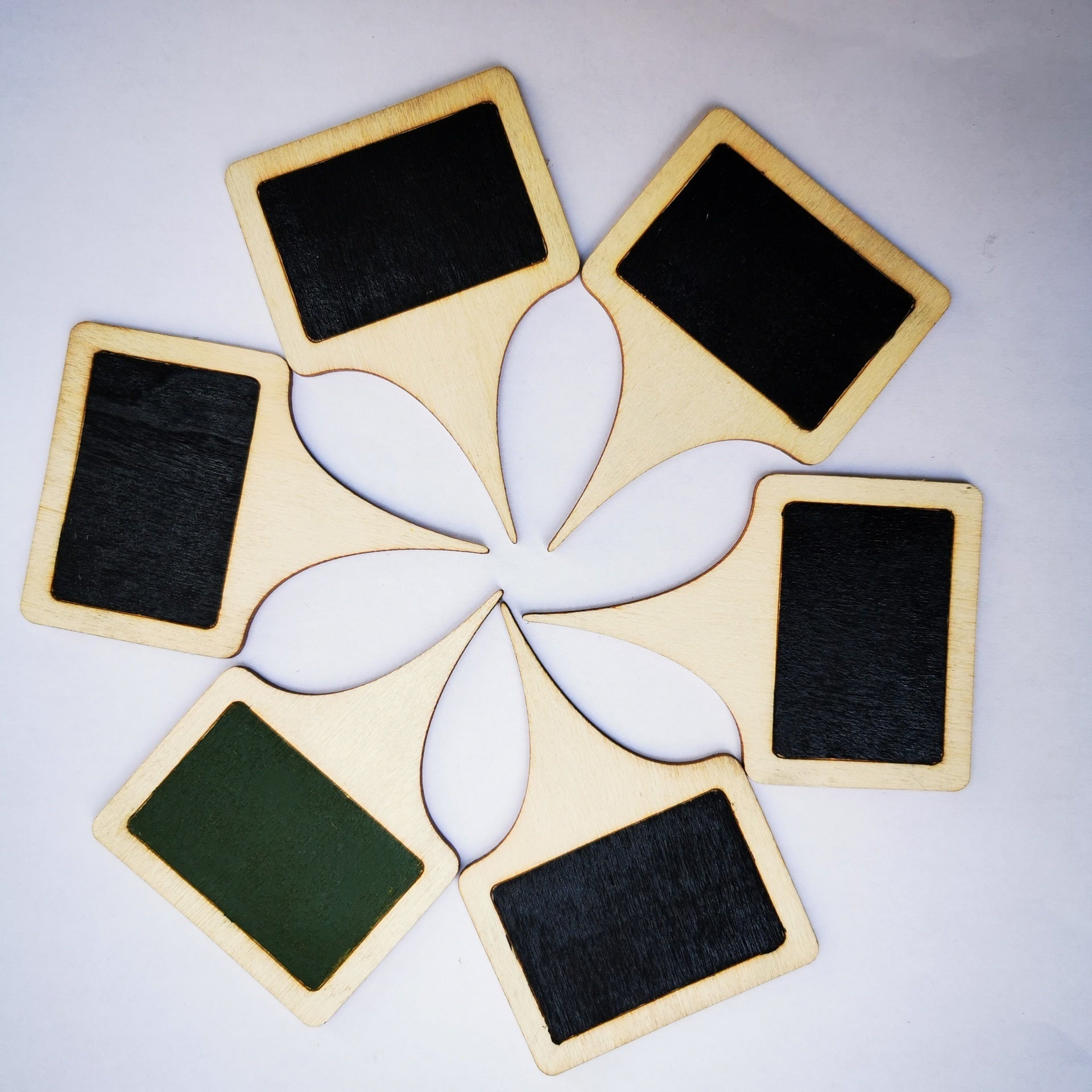 Wooden Small Blackboard Cake Insert Cheese Price Tag Square Wood Piece Insert