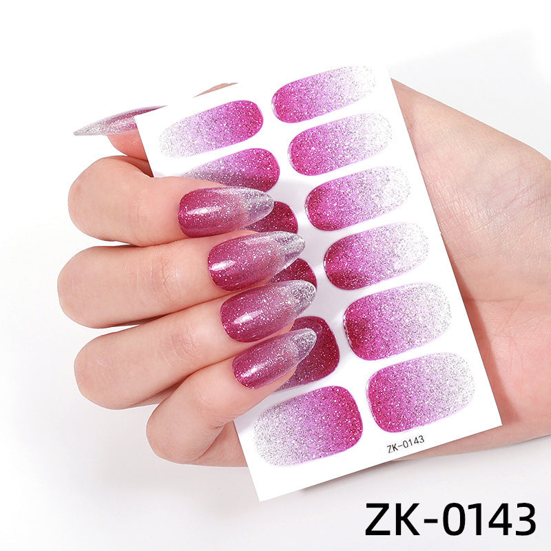 Internet Celebrity Gradient Onion Powder Little Nail Stickers