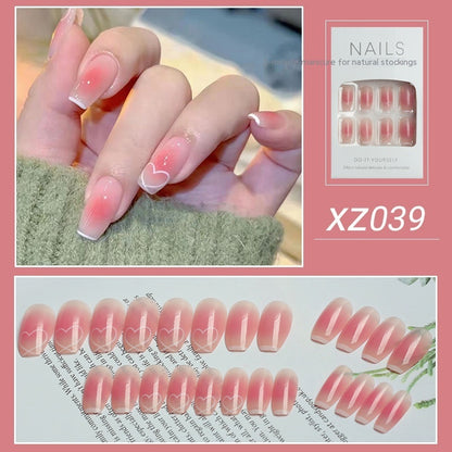 Nail Beauty New Hand-painted Fake Nail Tip Tulip Patch