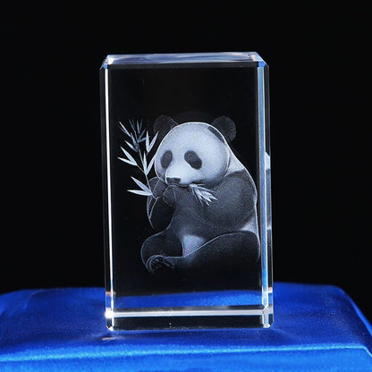 Interior Carving 3D Animal Series Crystal Statue Tourist Souvenir