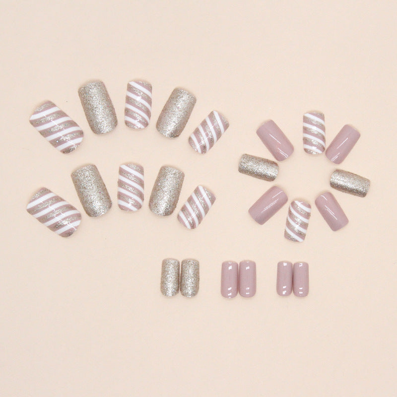 Champagne Christmas Twill Manicure Mid-length