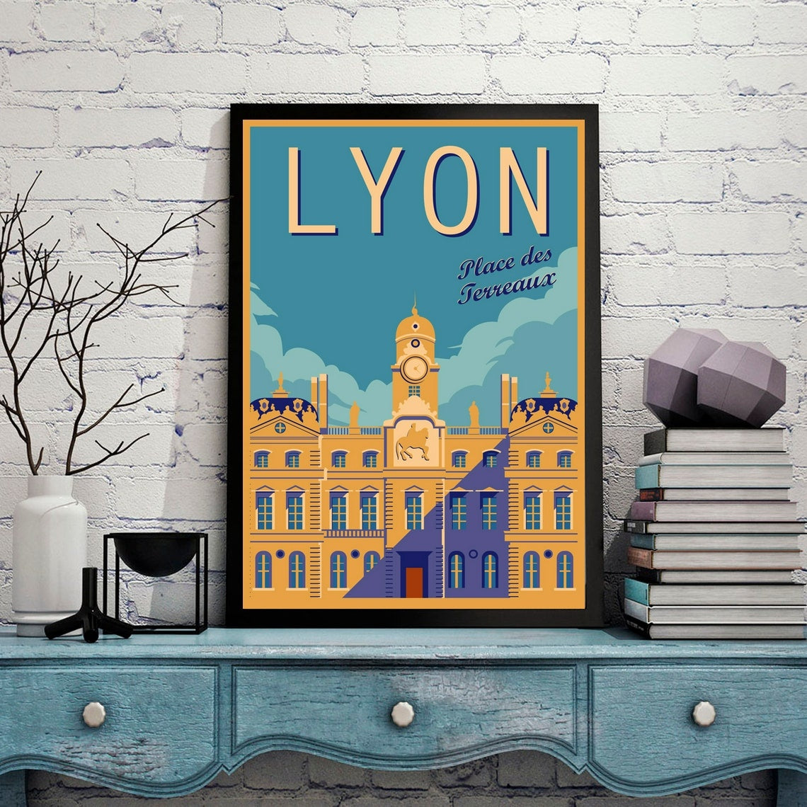 Lyon Art Wall Posters Vintage Tours Of France