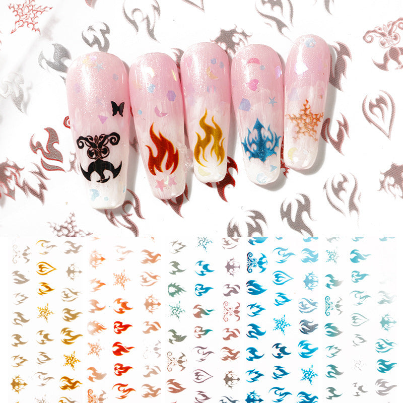 Nageldesign Valentinstag Schmetterling Blume Sternenpapier