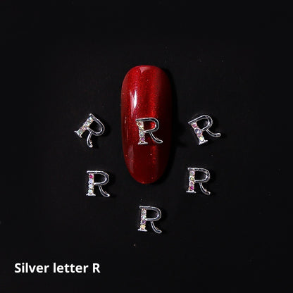 26 Letter Alloy Nail Ornament Nail Crystal