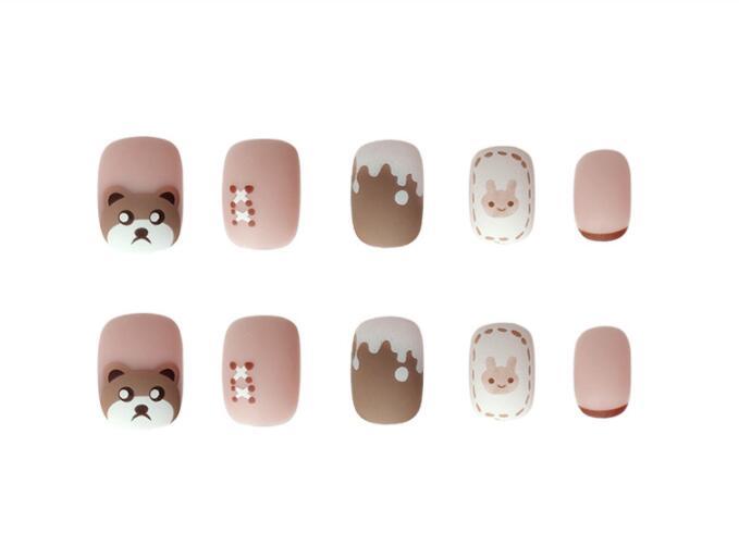 Damen-Peeling mit Kaffeemilch-Bären-Nagelpflaster