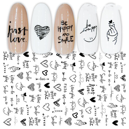 Summer Fruit Black and White Hot Gold and Silver Nail Stickers Nail Decals