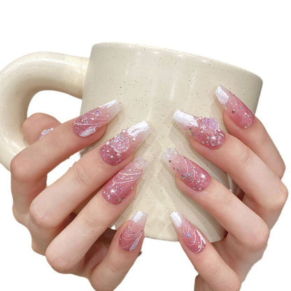 Wearable Blooming Fake Nails Women