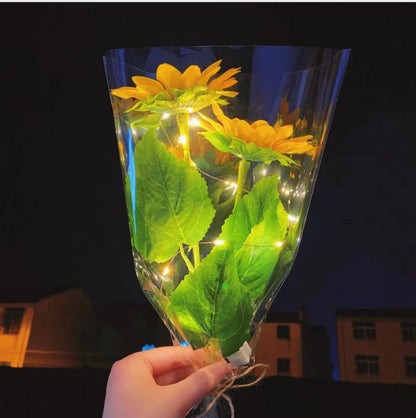 Glowing And Illuminated Preserved Flowers Gypsophila Bouquet