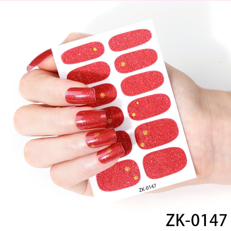 Internet Celebrity Gradient Onion Powder Little Nail Stickers