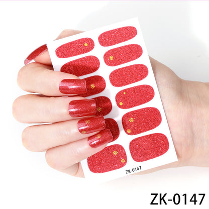 Internet Celebrity Gradient Onion Powder Little Nail Stickers