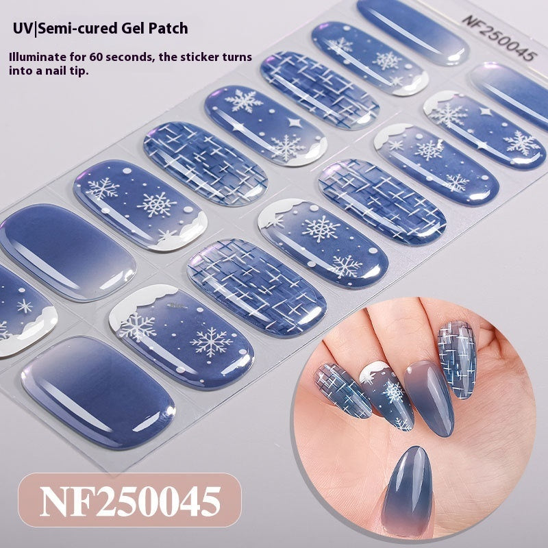 Semi-cured New Christmas Gel Nail Stickers