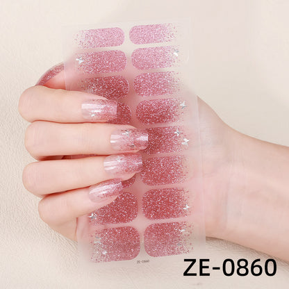Gradient Onion Powder French Nail Applique Nail Stickers