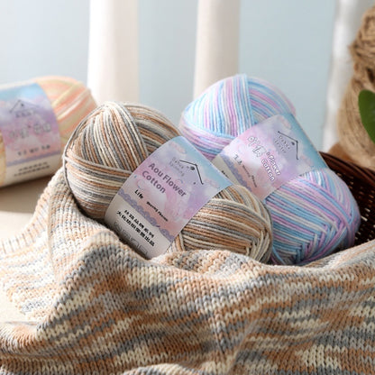 Doll Flower Cotton 4 Four-strand Combed Section Dyed Fancy Wool Ball Woven Doll Blanket Cushion Yarn Factory Wholesale