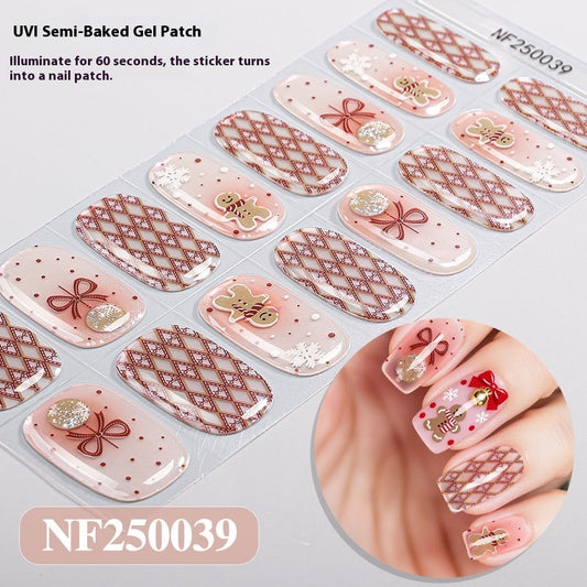 Semi-cured New Christmas Gel Nail Stickers