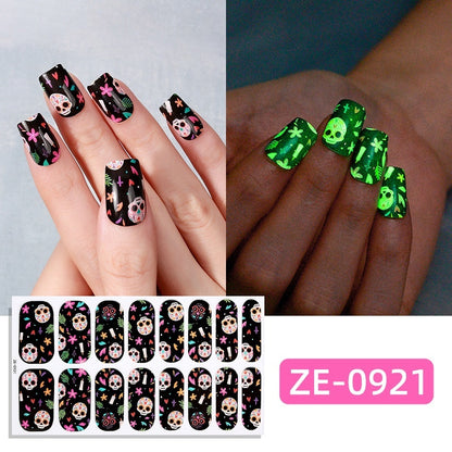 Dark Ghost Pumpkin Skull Nail Sticker