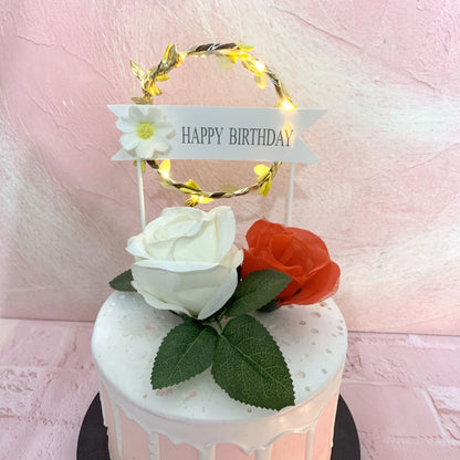 Creative Birthday Cake Round Garland Light Inserts