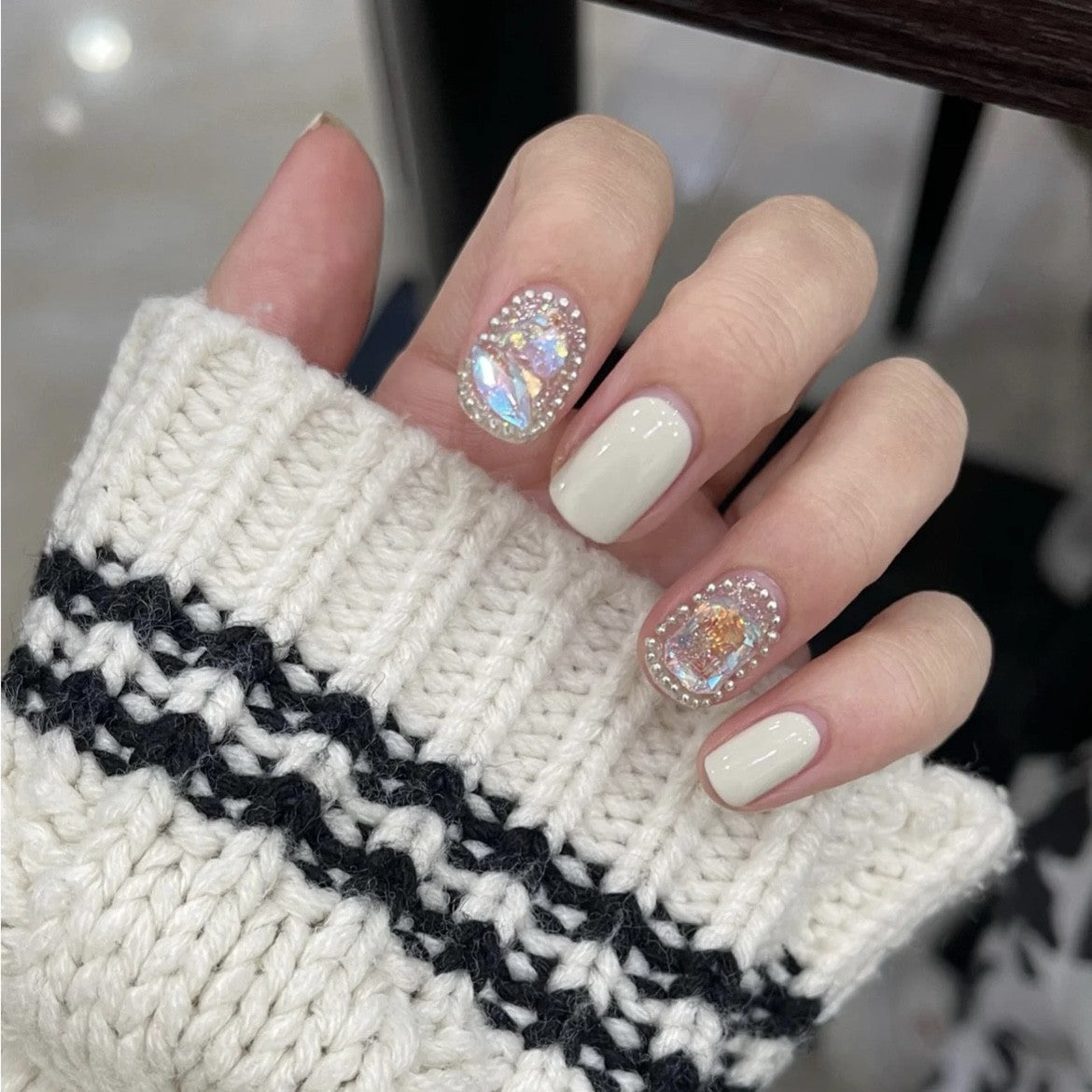 Abnehmbarer Aurora-Edelstein-Nagelflicken