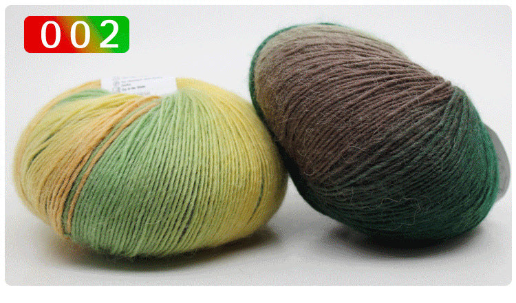 Pure Wool Long Rainbow Dyed Yarn