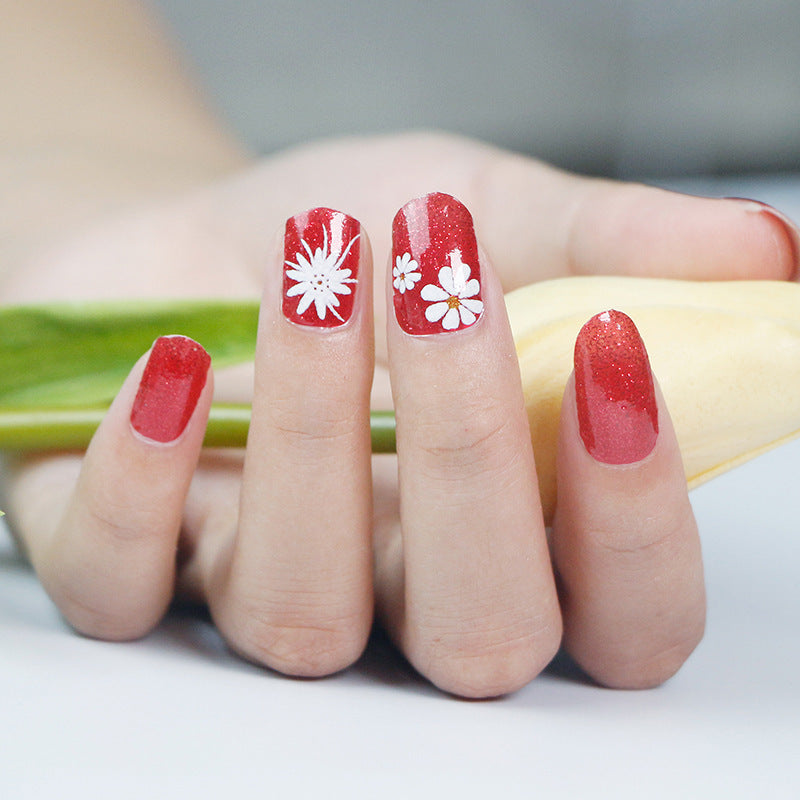 Internet Celebrity Gradient Onion Powder Little Nail Stickers