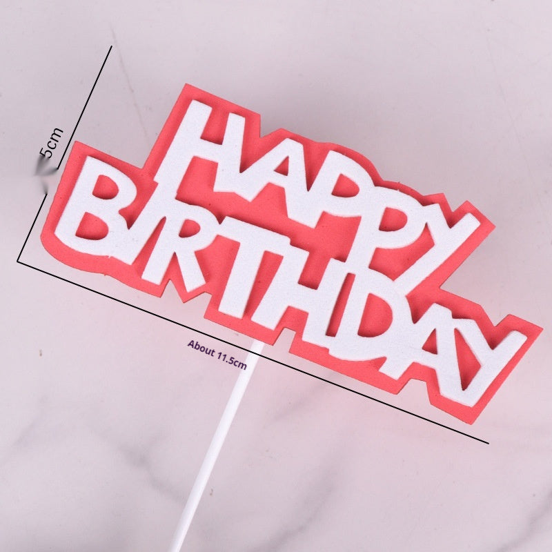 Happy Birthday Cake Decoration Card Color EVA Double Layer