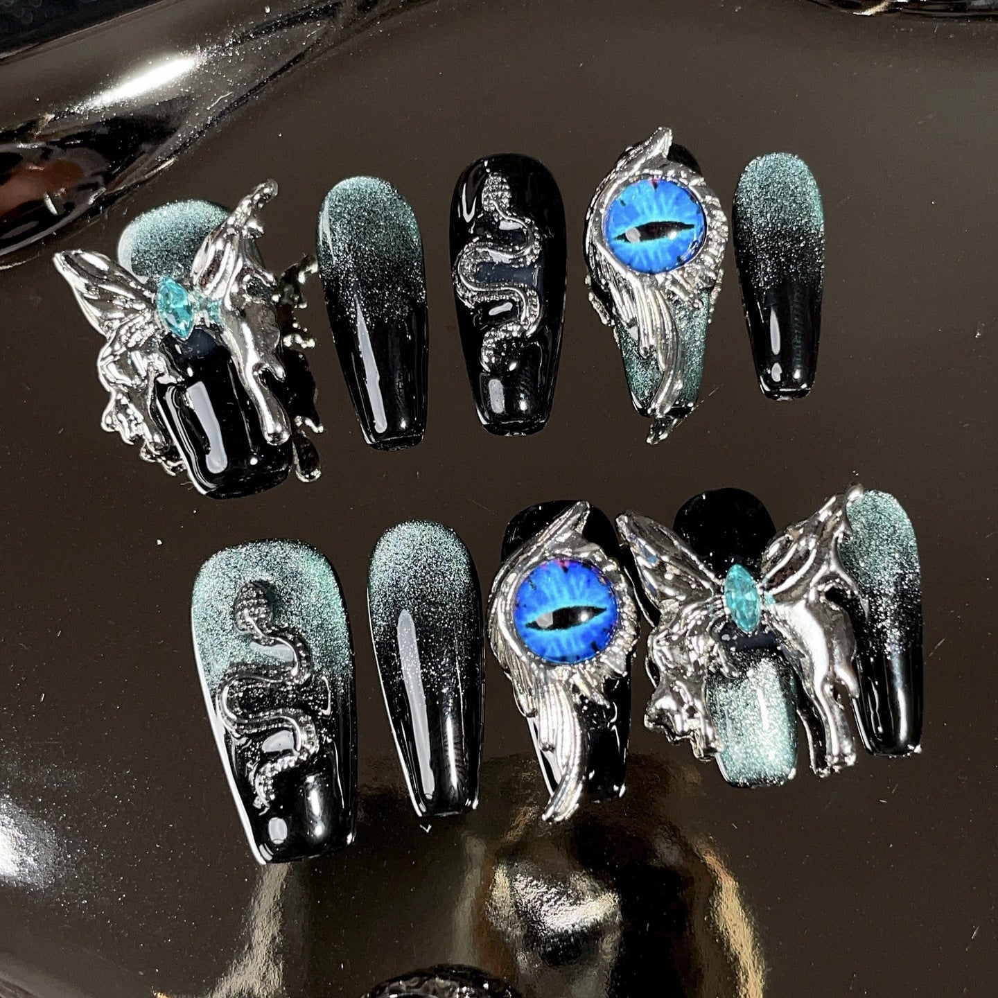 Metal Butterfly Fake Nails Detachable Handmade Wear Armor