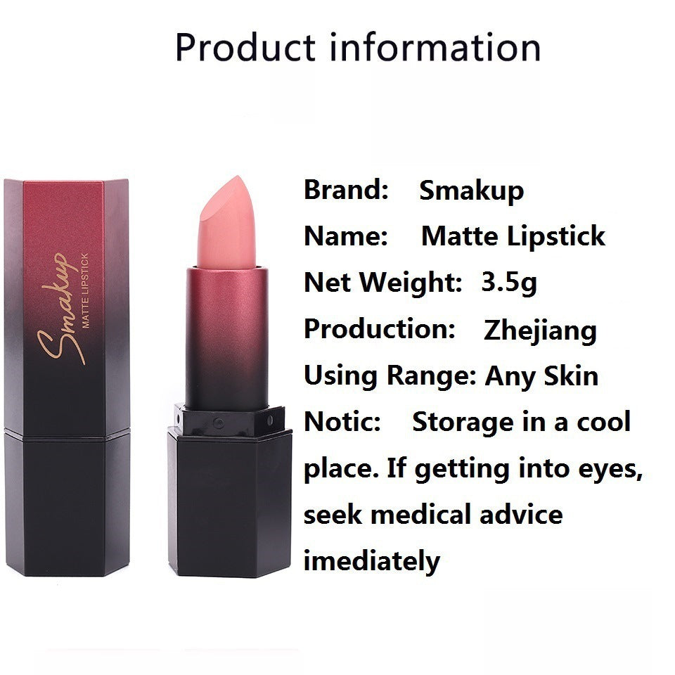 10 Colors Discoloration Resistant Matte No Stain On Cup Makeup Lipstick