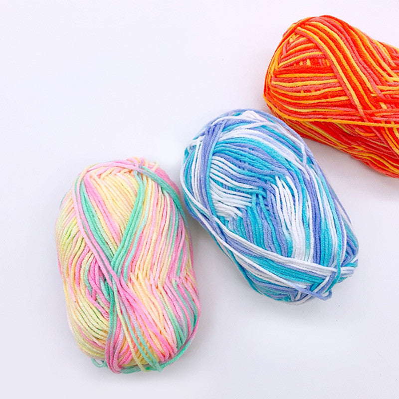 Gradient Color Segment Dyed Milk Cotton Pineapple Bag Knitting Ball Of Yarn