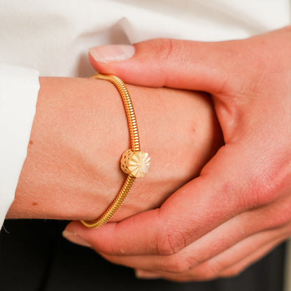 Sparkling Sunrays - Charm 4 mm with Bracelet - Gold-Plated Sterling Silver