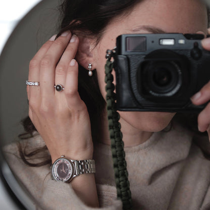 White Baguette Ring - Polished Sterling Silver with 5 white Cubic Zirkonia
