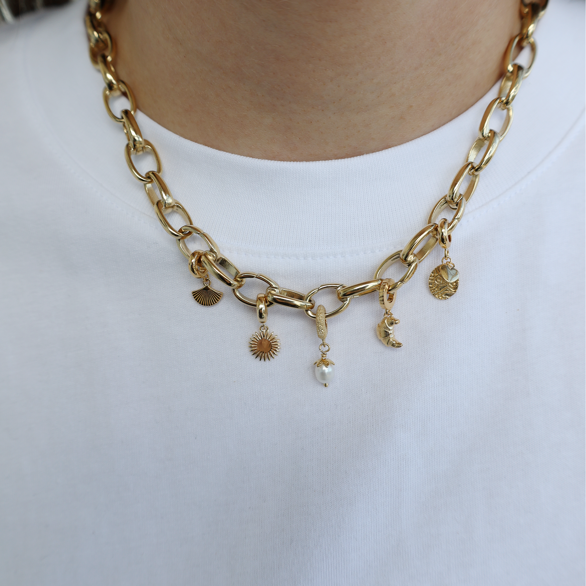 Link Necklace 48 cm i Gold Plated