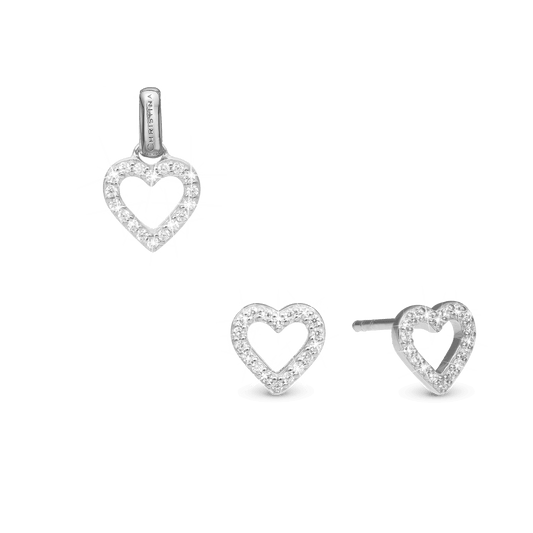 CHRISTINA Shimmery Heart sæt, Sølv