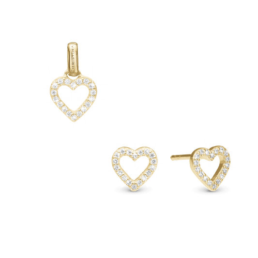 CHRISTINA Shimmery Heart sæt, Forgyldt