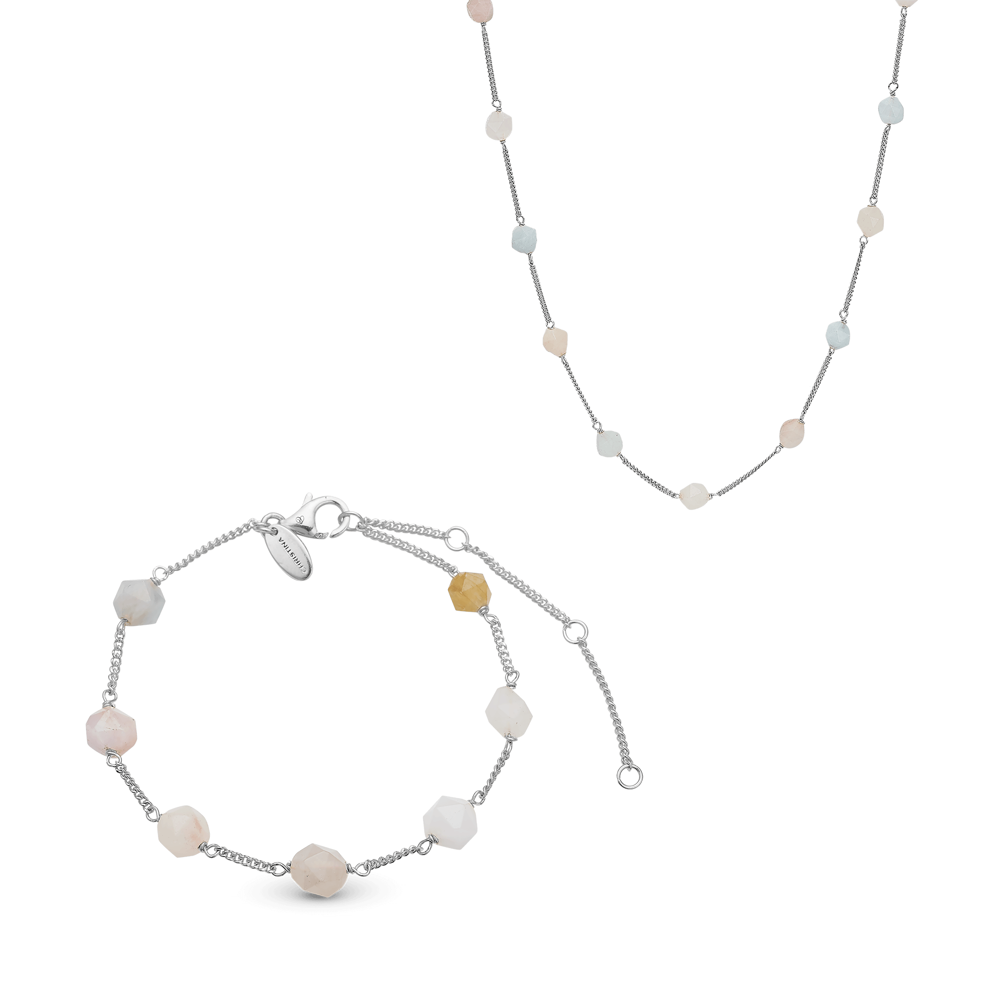 Morganite sæt, Silver